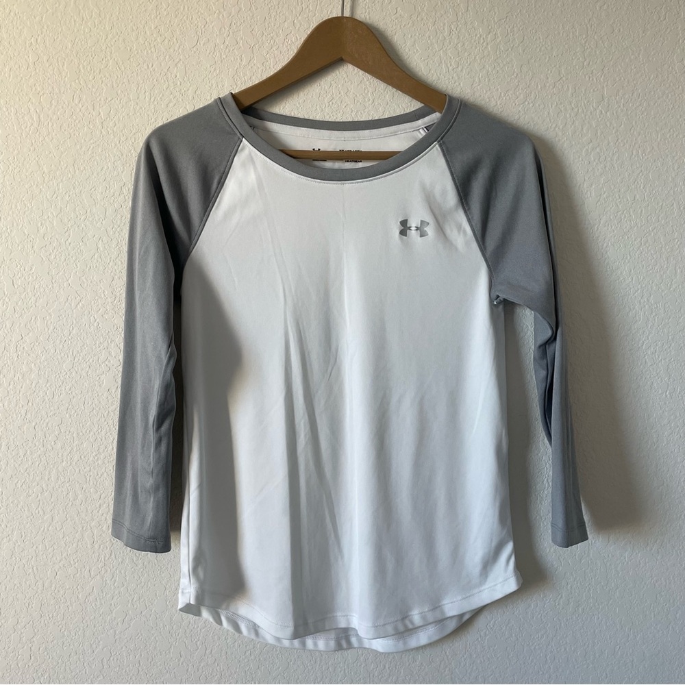 Under Armour Gray and White Raglan Top
